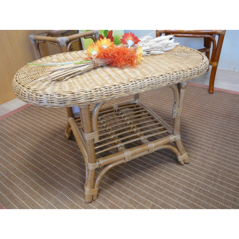 Table de salon en rotin - meuble en rotin