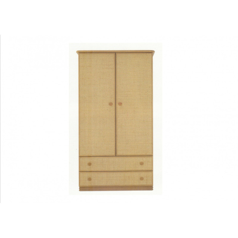 Armoire en rotin Tours en 2 portes et 2 tiroirs