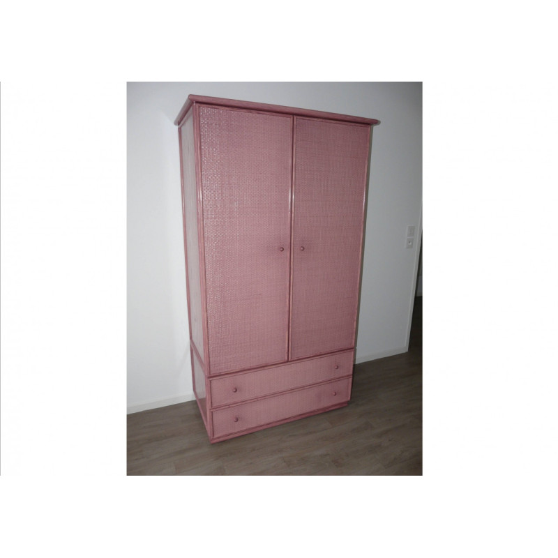 Armoire en rotin Tours en 2 portes et 2 tiroirs