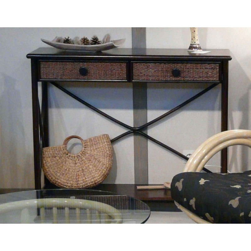 console en rotin - meuble en rotin
