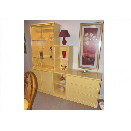 Composition TV HIFI en rotin - Rotin Création