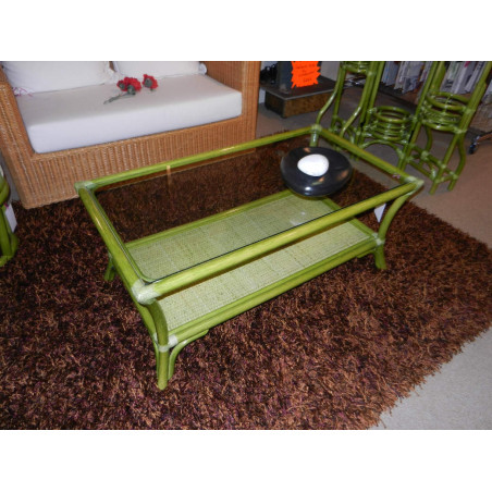 TABLE DE SALON EN ROTIN - MEUBLE EN ROTIN